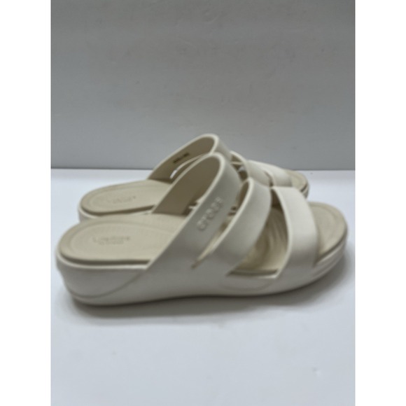 CROCS Shoes - Crocs Women's Getaway Strappy Sandals Croslite Foam Footbed Slip On Cream Size 9